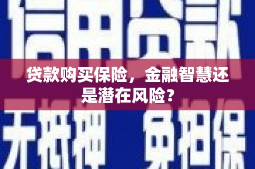江川贷款购买保险，金融智慧还是潜在风险？