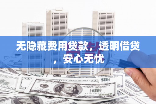 江川无隐藏费用贷款，透明借贷，安心无忧