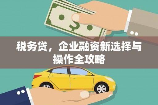 江川税务贷，企业融资新选择与操作全攻略