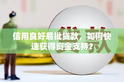 江川信用良好易批贷款，如何快速获得资金支持？