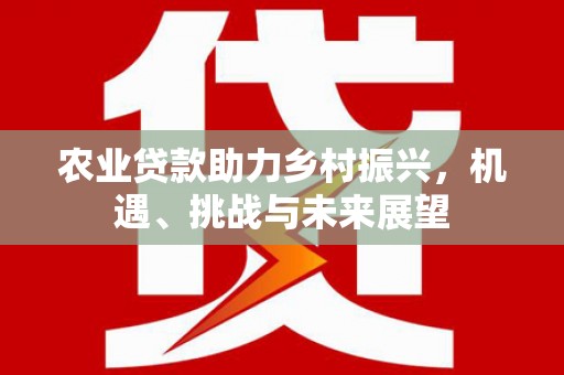 江川农业贷款助力乡村振兴，机遇、挑战与未来展望
