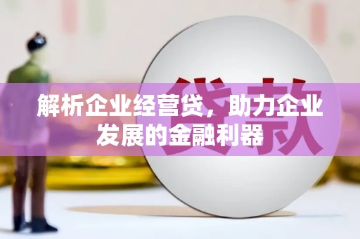 江川解析企业经营贷，助力企业发展的金融利器