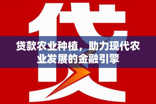 江川贷款农业种植，助力现代农业发展的金融引擎
