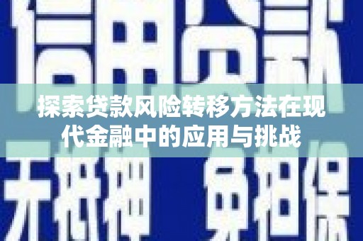 江川探索贷款风险转移方法在现代金融中的应用与挑战