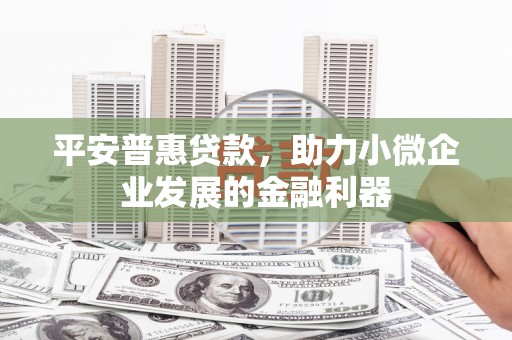 江川平安普惠贷款，助力小微企业发展的金融利器