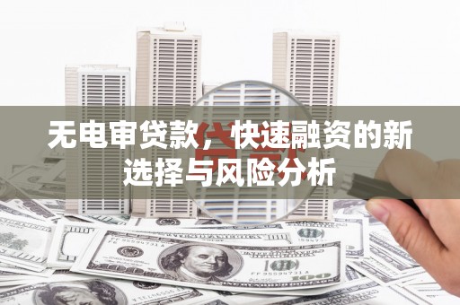 江川无电审贷款，快速融资的新选择与风险分析