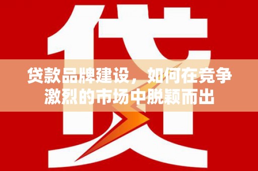 江川贷款品牌建设，如何在竞争激烈的市场中脱颖而出