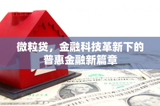 江川微粒贷，金融科技革新下的普惠金融新篇章