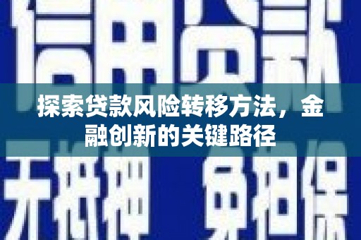 江川探索贷款风险转移方法，金融创新的关键路径
